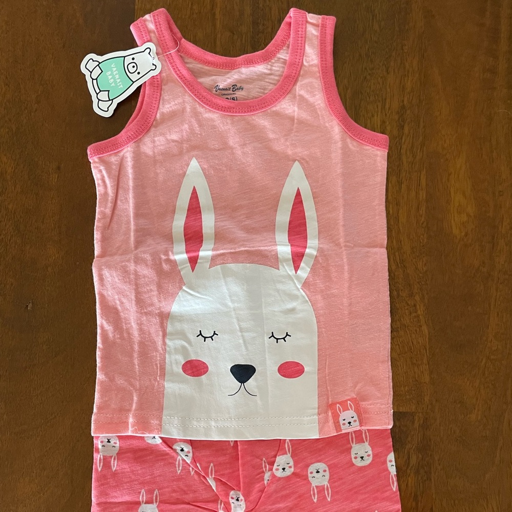 Girls Vaenait Baby Easter Bunny Pajama Romper Set 2T NWT